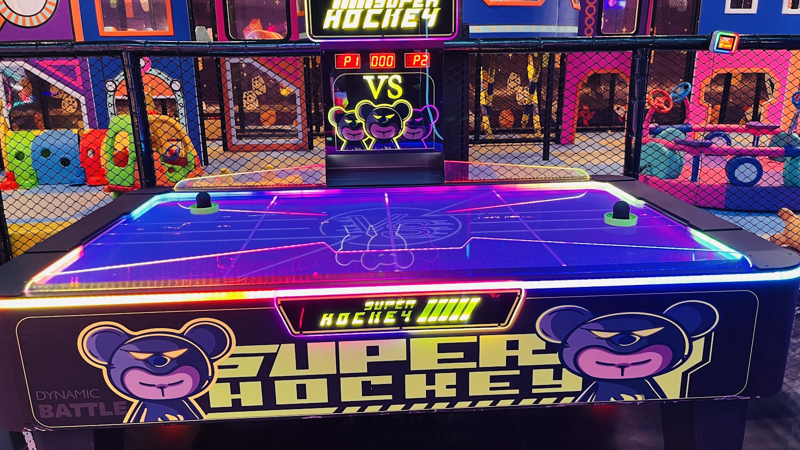 Super Hockey glowing air hockey table