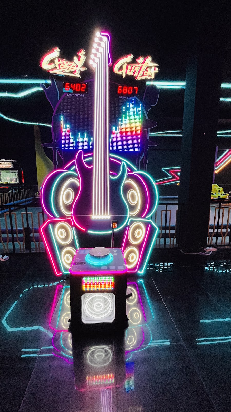 Crazy Guitar neon musical rhythm arcade machine