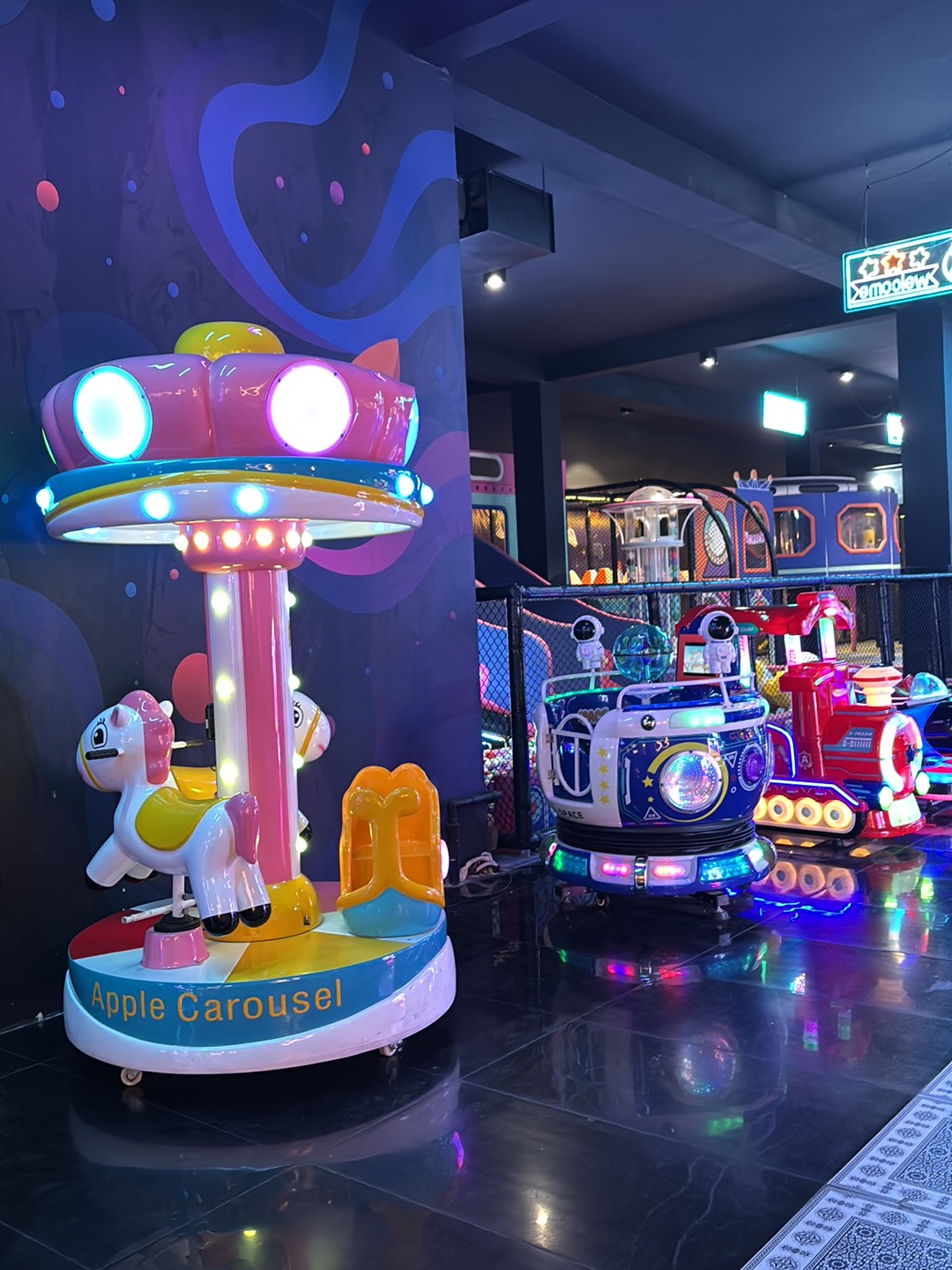 Apple Carousel and electric kiddie rides